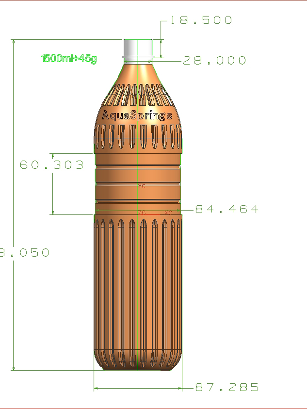 1500ml beauty bottled water design