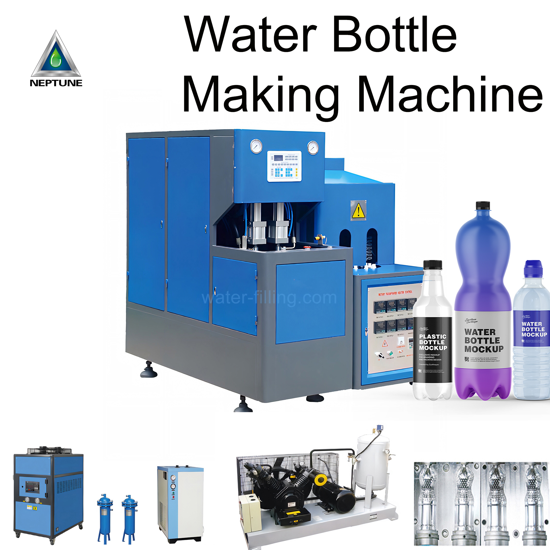 Home 6 semiautomatic bottle blowing machine for making plastic water bottle